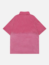 T-Shirt mit Polokragen und Farbverlauf-Patchwork